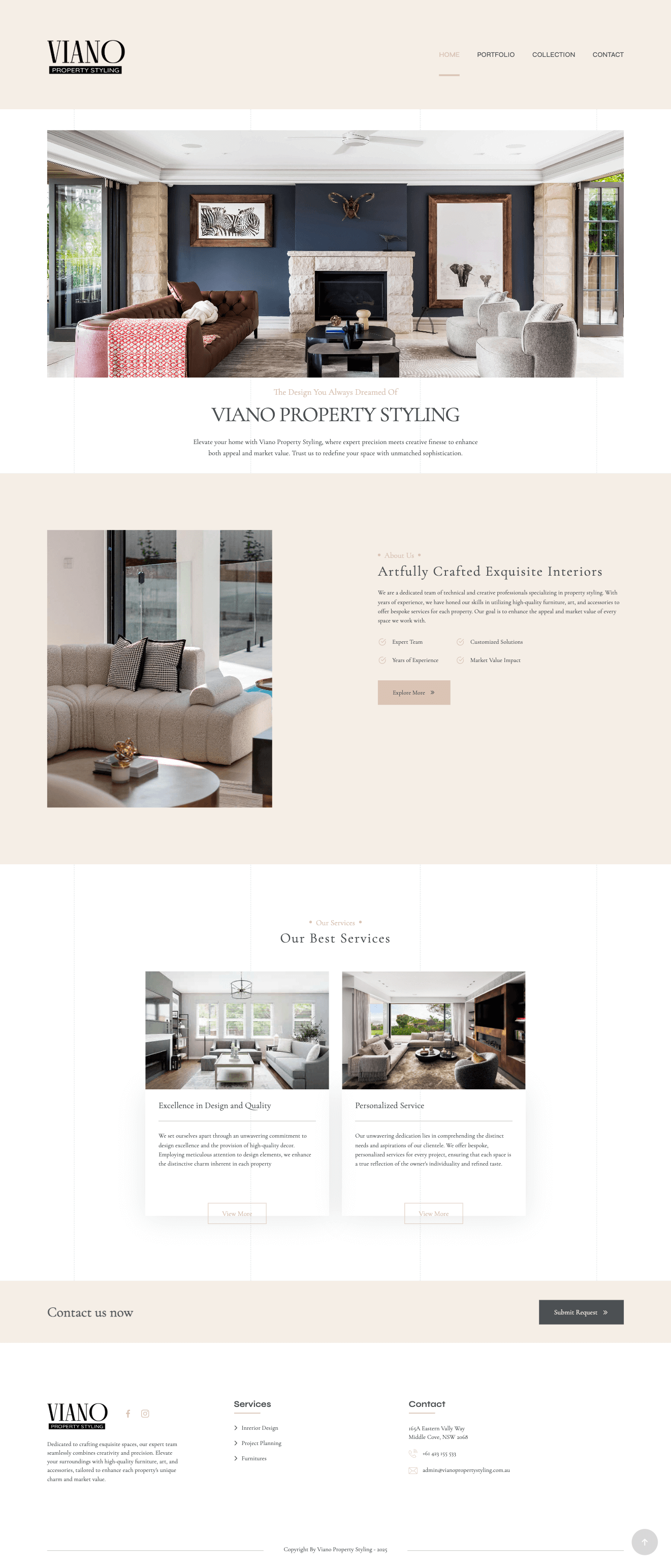 Viano Property Styling website
